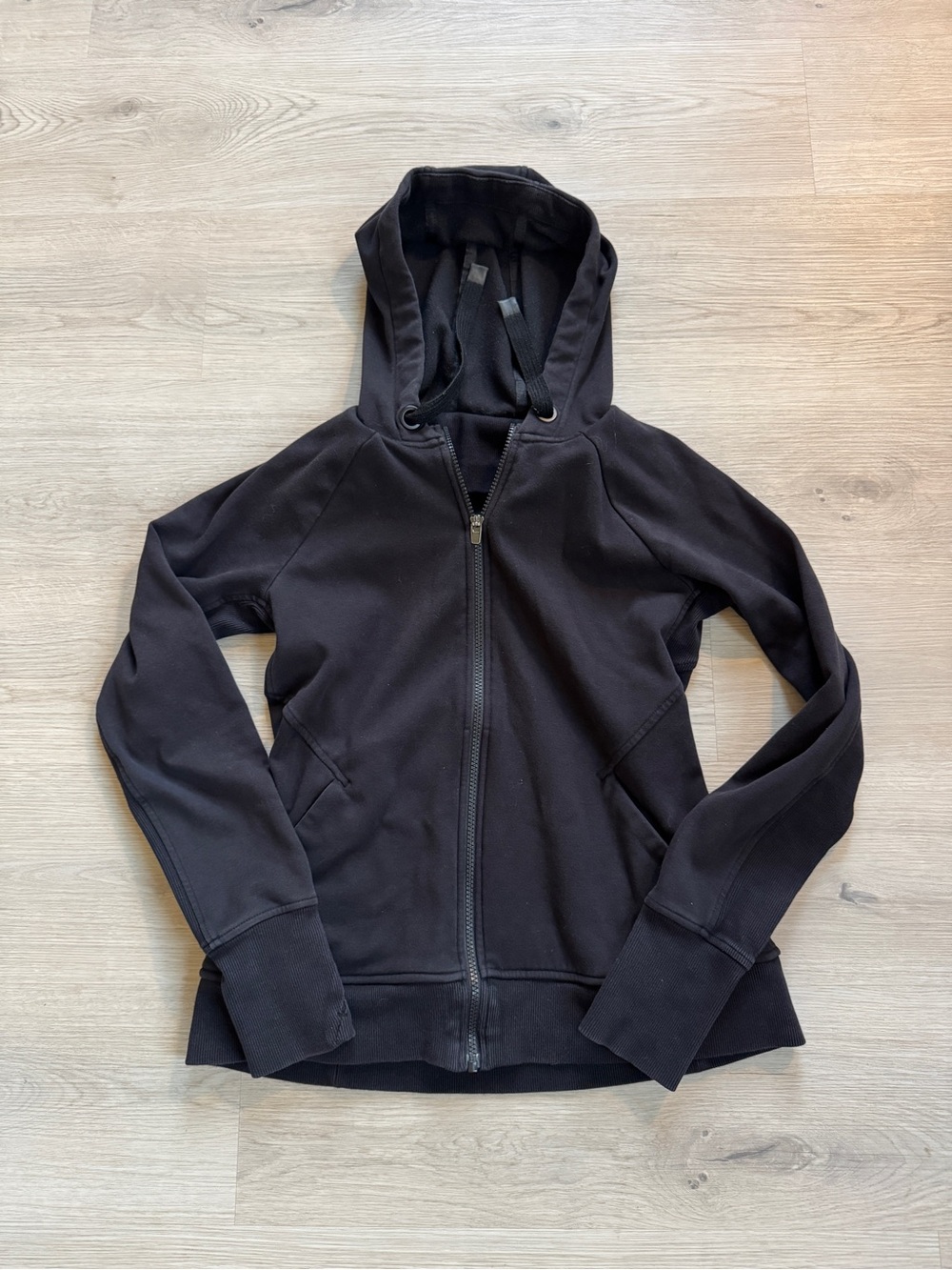 Athleta Black Full-Zip Hooded Sweatshirt